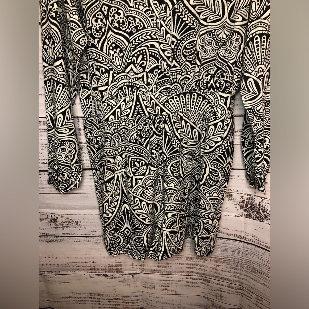 Cotton linen printed romper - Picture 4 of 13